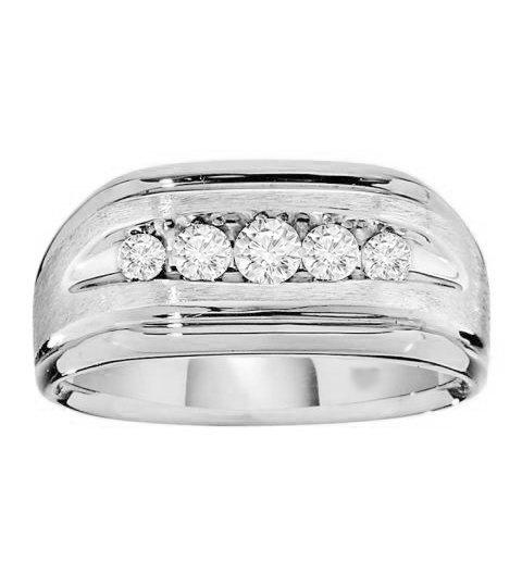 Load image into Gallery viewer, 1.00ct 5 Stone U Prong Wedding Band 14k Ring
