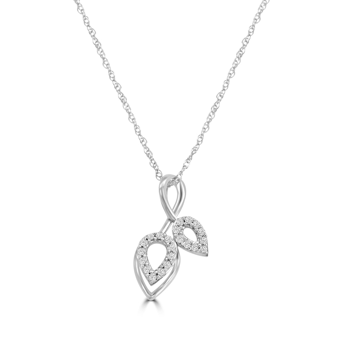 0.10 Ctw Diamond Fancy Leaf Shape Necklace