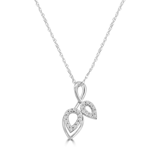 0.10 Ctw Diamond Fancy Leaf Shape Necklace