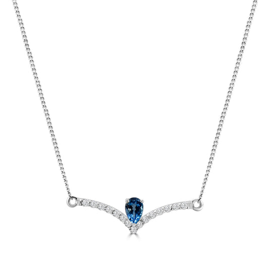 0.25 Diam Ctw With Blue Topz Pendent