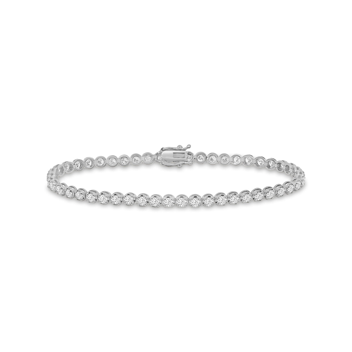 Lab Grown Classic Standard 4 Prong 3.00 Ctw Diamond Tennis Bracelet in Crown Setting