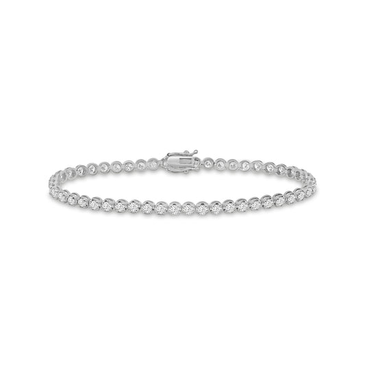 Lab Grown Classic Standard 4 Prong 3.00 Ctw Diamond Tennis Bracelet in Crown Setting