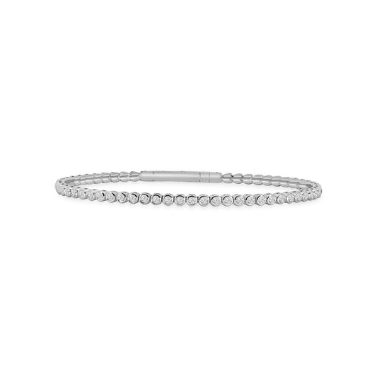 Classic 4 Prong 1.40 Ctw Flex Diamond Bangle Bracelet