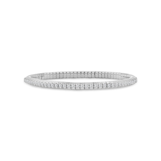 Classic 4 Prong 3.00 Ctw Stretch Diamond Bangle Bracelet