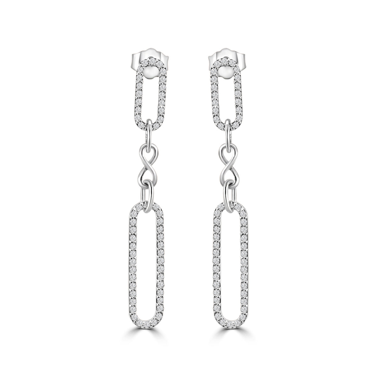 0.50 Ctw moving Diamond Paperclip Earring