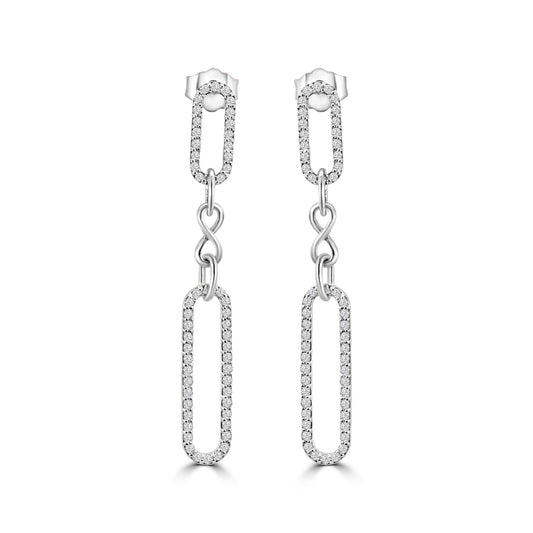 0.50 Ctw moving Diamond Paperclip Earring