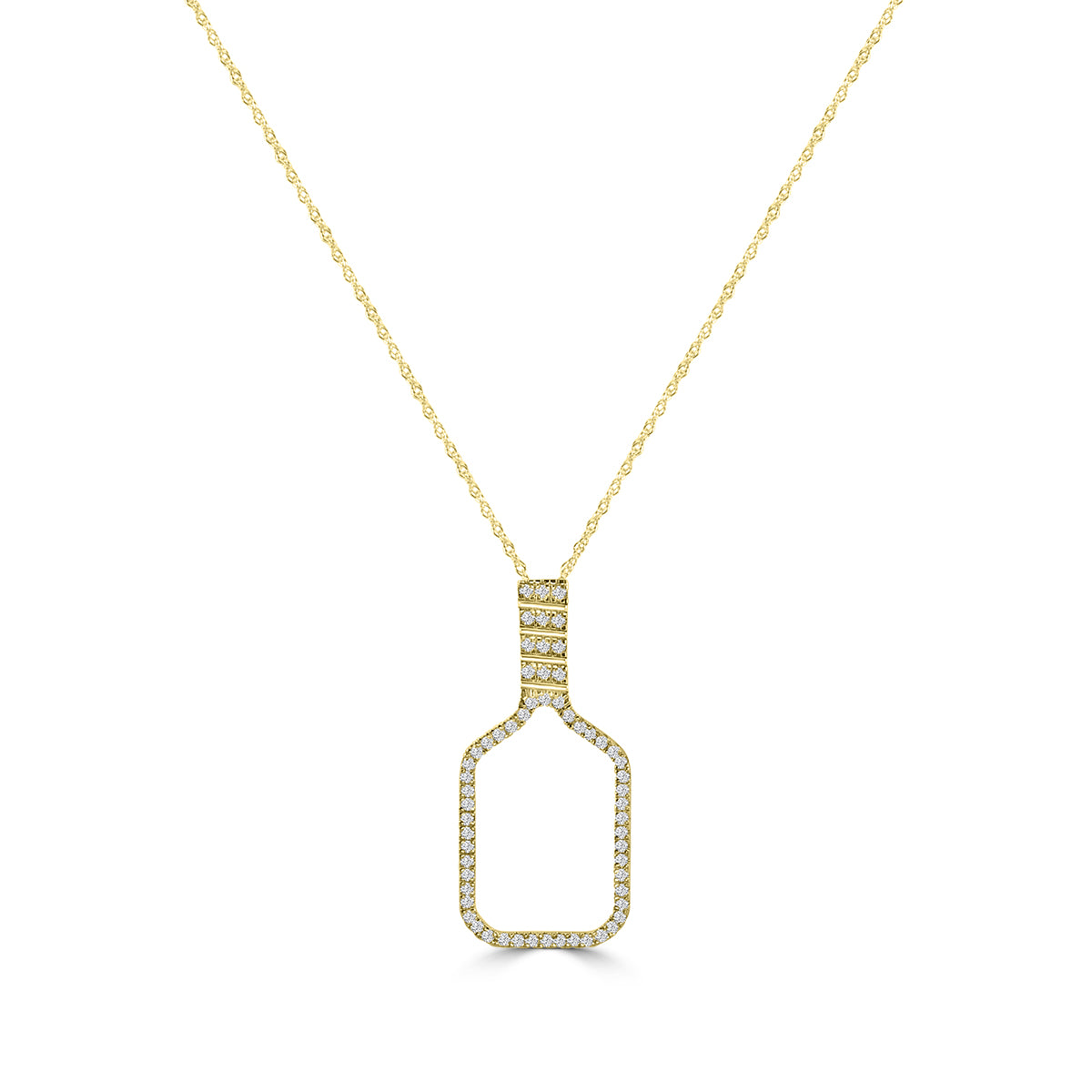 Classic Standard 4 Prong  0.24 Ctw Diamond Pickleball Pendant with Chain
