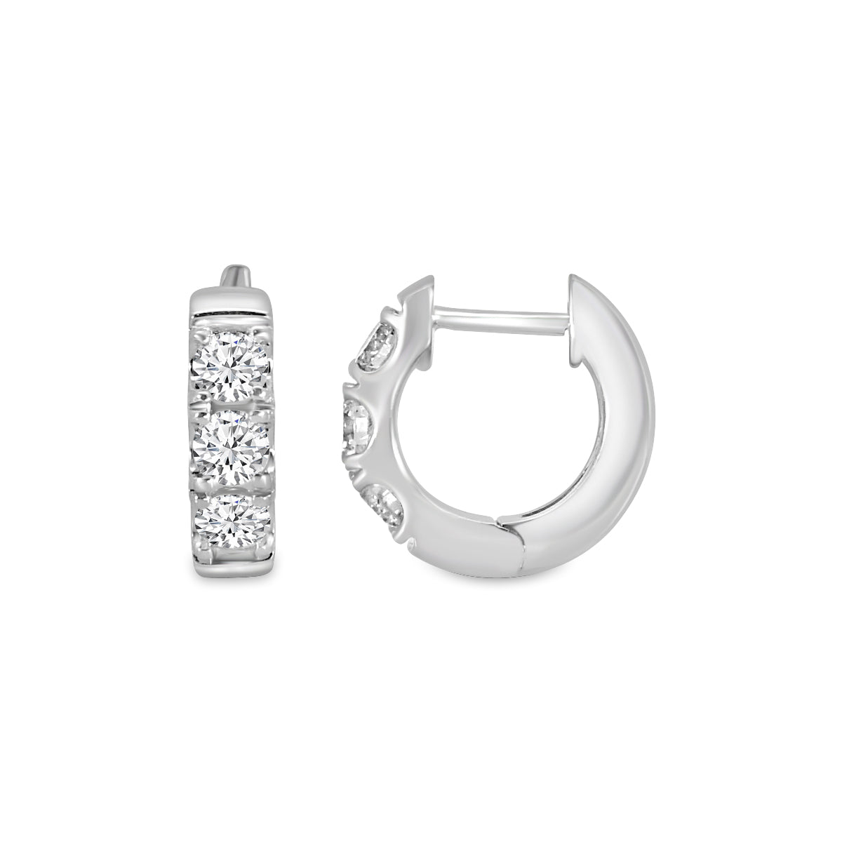 1.00 Ctw Diamond Round Earring Huggies