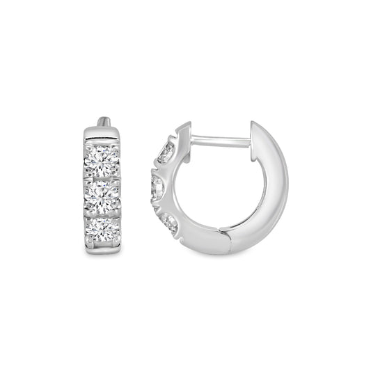 1.00 Ctw Diamond Round Earring Huggies