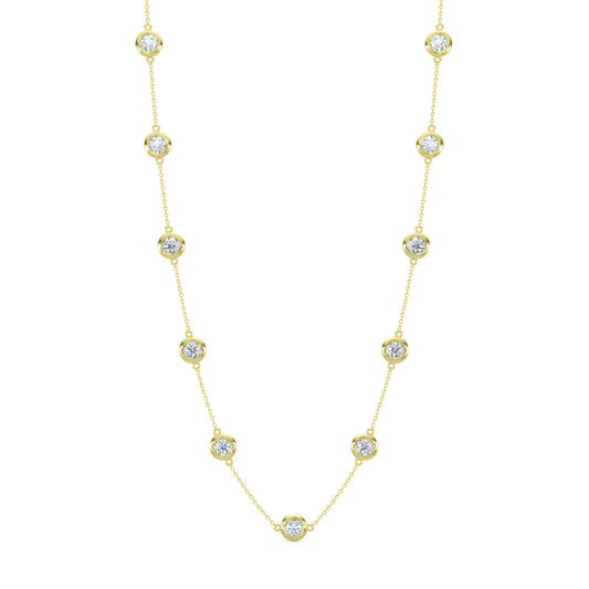 Classic  2.00 Ctw Diamond Station Necklace with 11 Stones