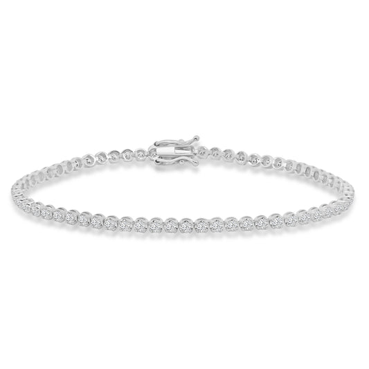 Classic Standard 4 Prong 1.50 Ctw Diamond Tennis Bracelet in Crown Setting