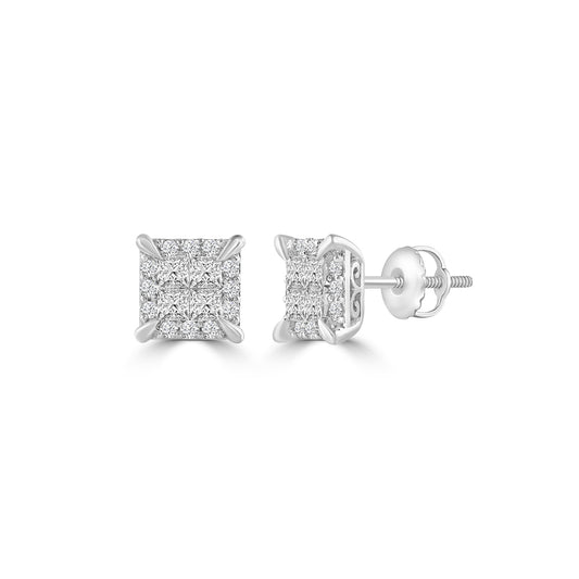 3/4CT DIA  QUAD CENTER STUD EARRING