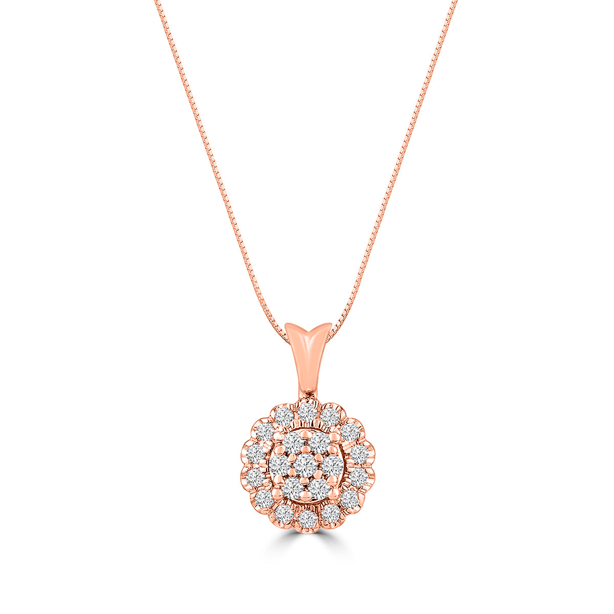 3/8 CTTW DIA SCALLOP PENDANT