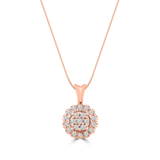 3/8 CTTW DIA SCALLOP PENDANT