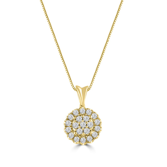 3/8 CTTW DIA SCALLOP PENDANT