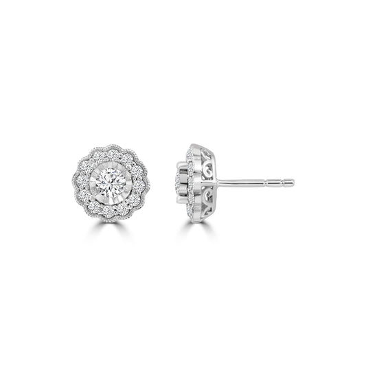 3/4 CTW RD FASHION EARRING WITH JBACK