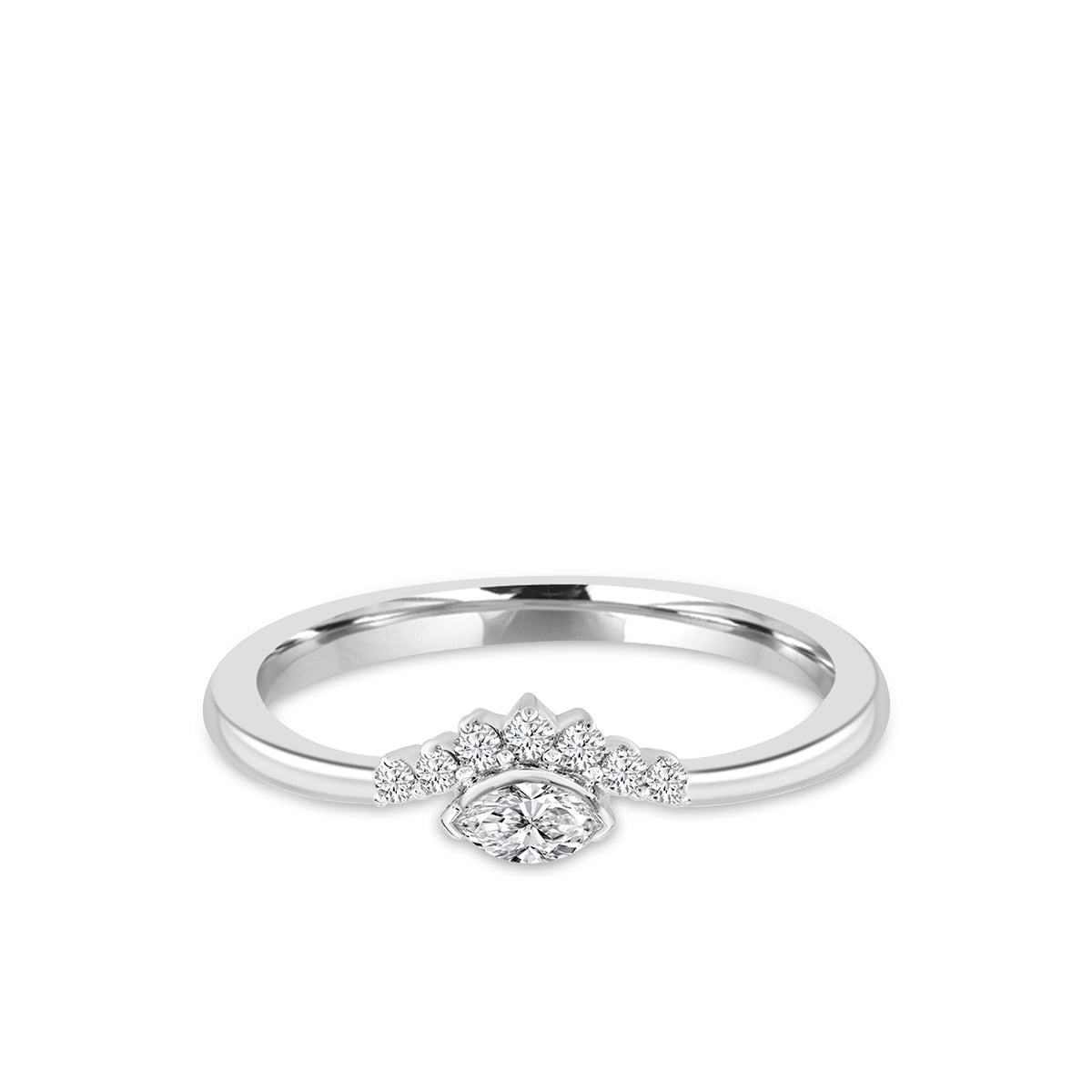 1/6 CTW MQ CHERISHED PROMISE RING W/BSRD & SZ6