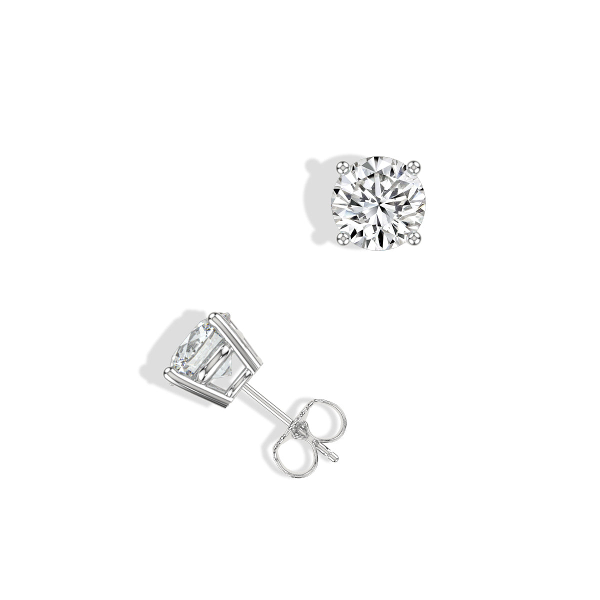 Lab Grown Diamond Classic 4 Prong 1.00 Ctw Studs with Push Back