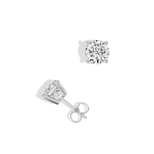 Lab Grown Diamond Classic 4 Prong 1.00 Ctw Studs with Push Back