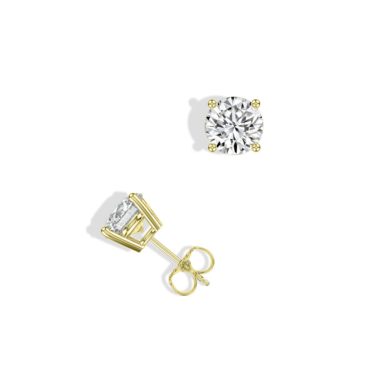 Classic 4 Prong 1.00 Ctw Studs with Push Back