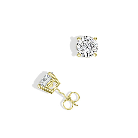 Classic 4 Prong 1.00 Ctw Studs with Push Back