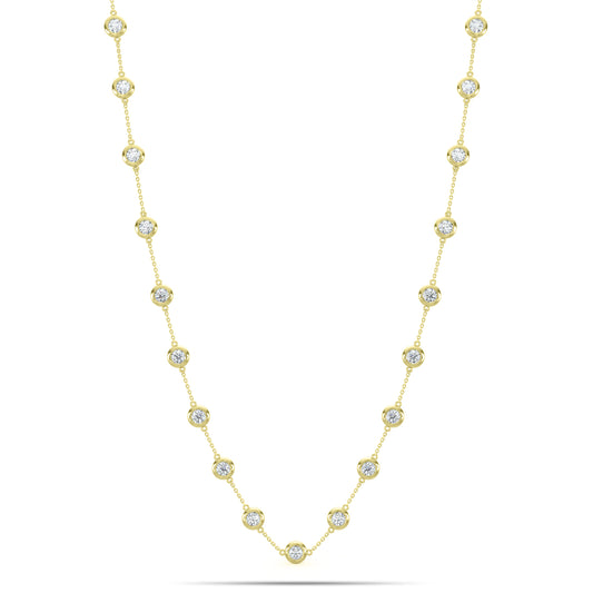 Classic  1.00 Ctw Diamond Station Necklace with 19 Stones
