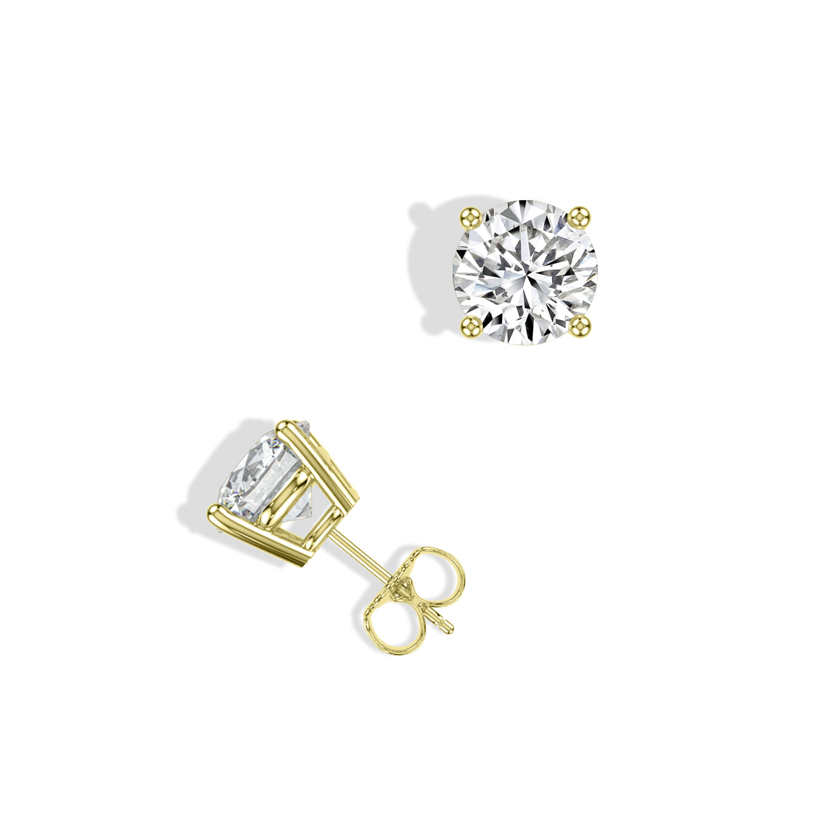 Lab Grown Diamond Classic 4 Prong 1.50 Ctw Studs with Push Back