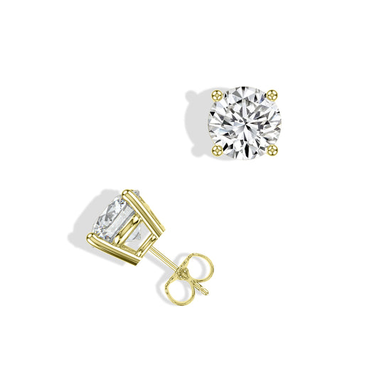 Lab Grown Diamond Classic 4 Prong 2.00 Ctw Studs with Push Back