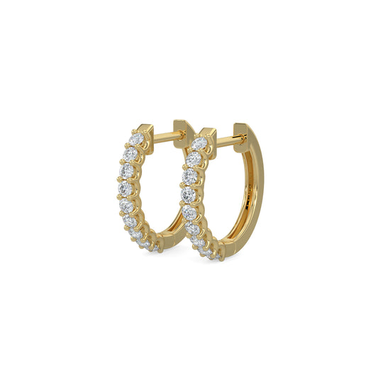 0.25 Ctw Diamond Round Shape Earring Huggies
