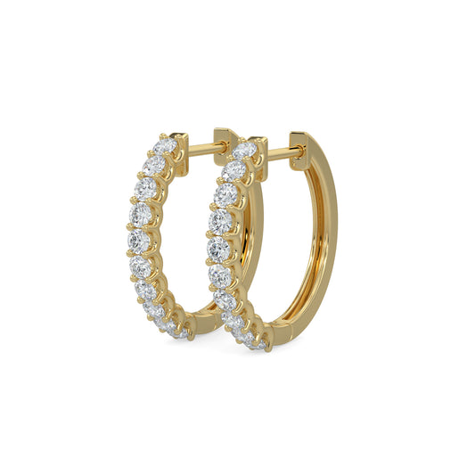 0.50 Ctw Diamond Round Shape Earring Huggies