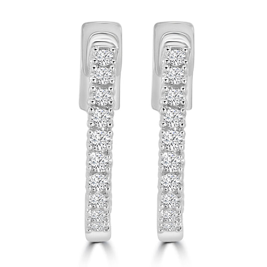 0.25 Ctw  Inside Out  Diamond Round Shape Earring Huggies