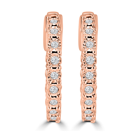 0.25 Ctw Diamond Round Shape Earring Huggies