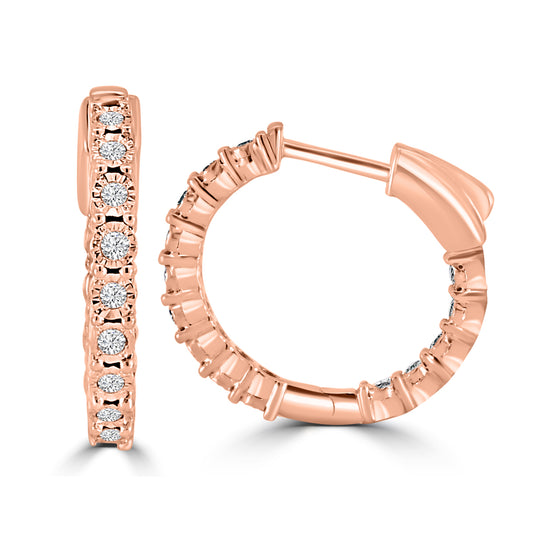 0.25 Ctw Diamond Round Shape Earring Huggies