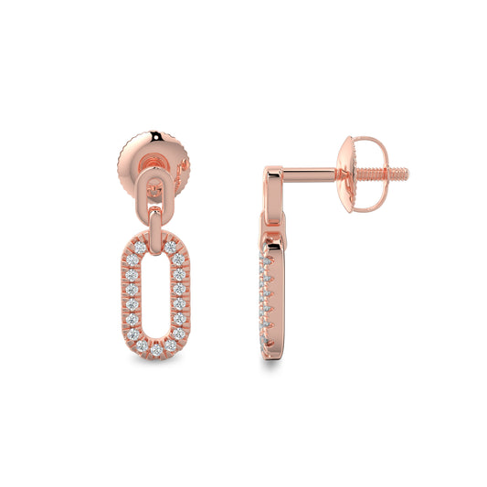 0.10 Ctw Diamond Paper Clip Earring