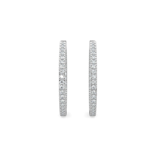 2 Ctw Lrg Rd Inside Out Hoop Earring (1.19 inch)