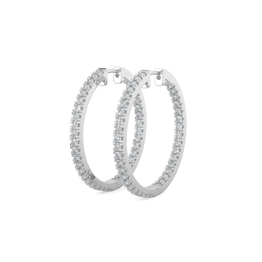 2 Ctw Lrg Rd Inside Out Hoop Earring (1.19 inch)