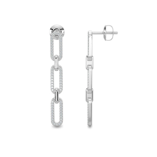 0.20 Ctw Diamond Paperclip Earrings