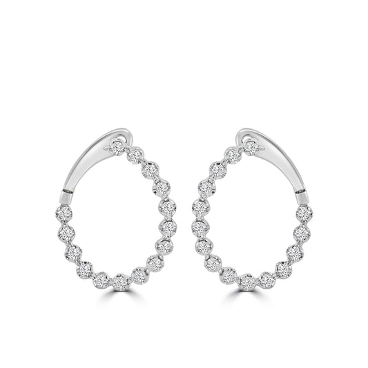 1.00 Ctw Diamond Circle Earring