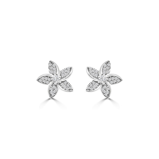0.25 Ctw Diam Flower shape Earring