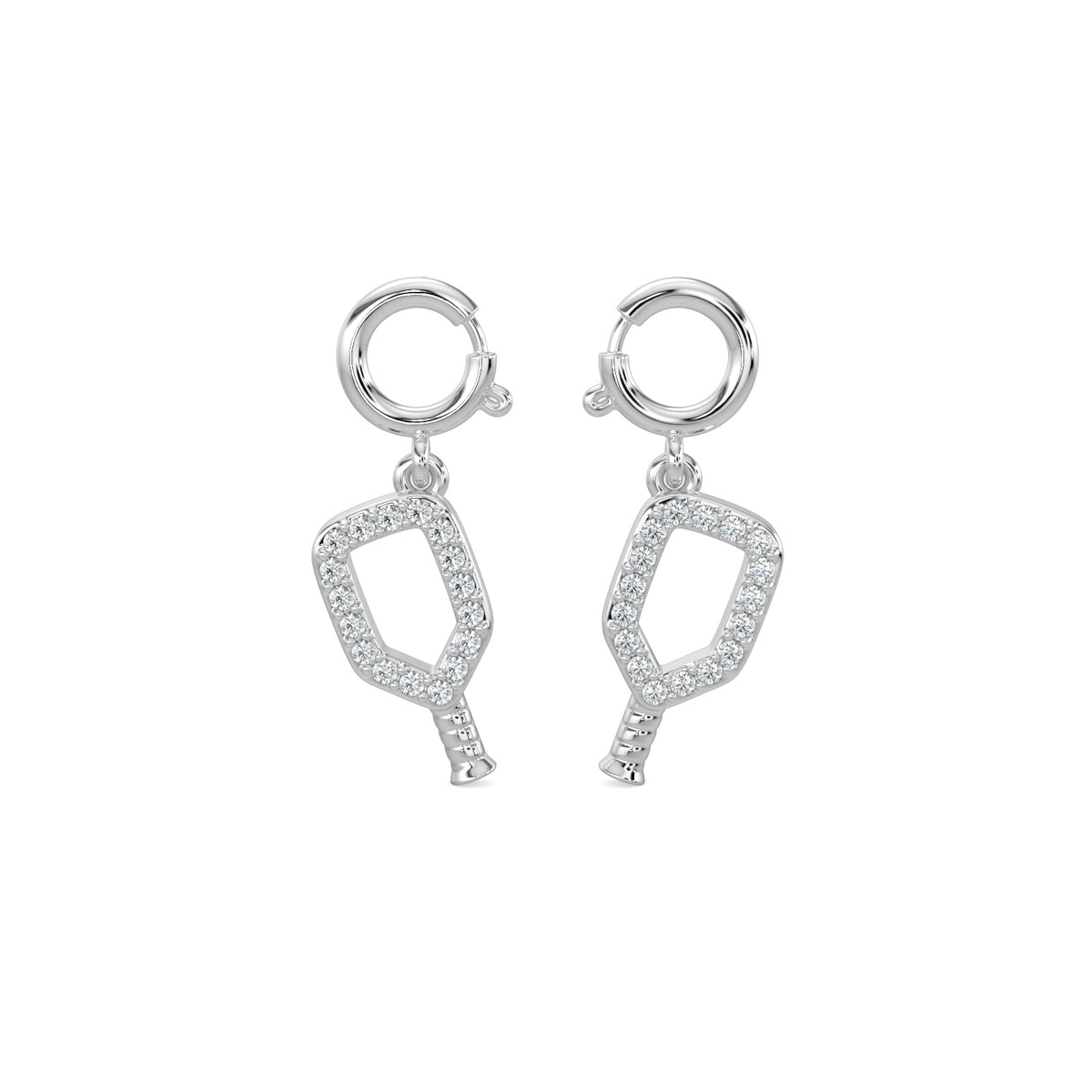 0.05 Ctw Pickleball Racquet Diamond Charm