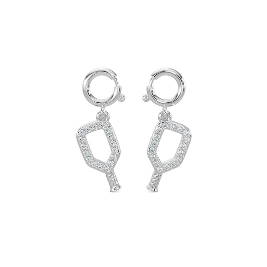 0.05 Ctw Pickleball Racquet Diamond Charm