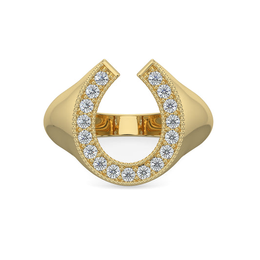0.33 Ctw Men's Horse Shoe Diamond Ring