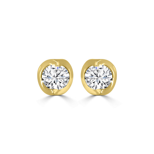 0.50 Ctw RD Diamond TENSION-Set Stud with Push Back