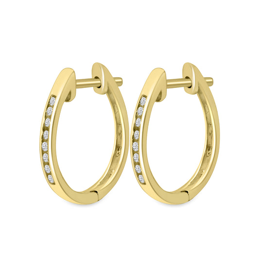 0.08 Ctw Diamond Oval Shape Earring Huggies