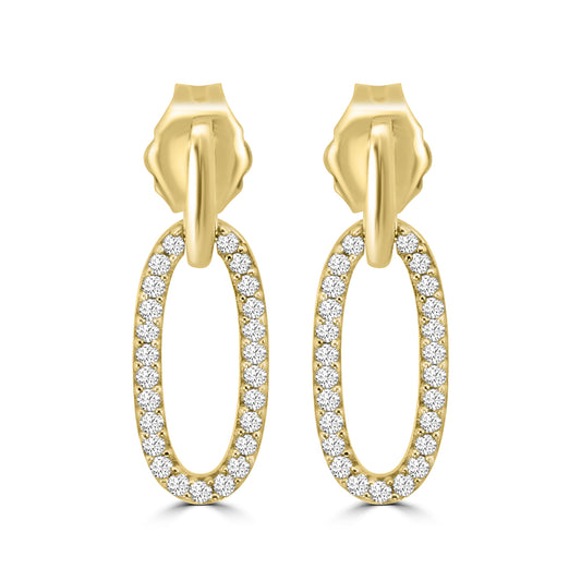 0.20 Ctw Diam Fashion Oval Earring