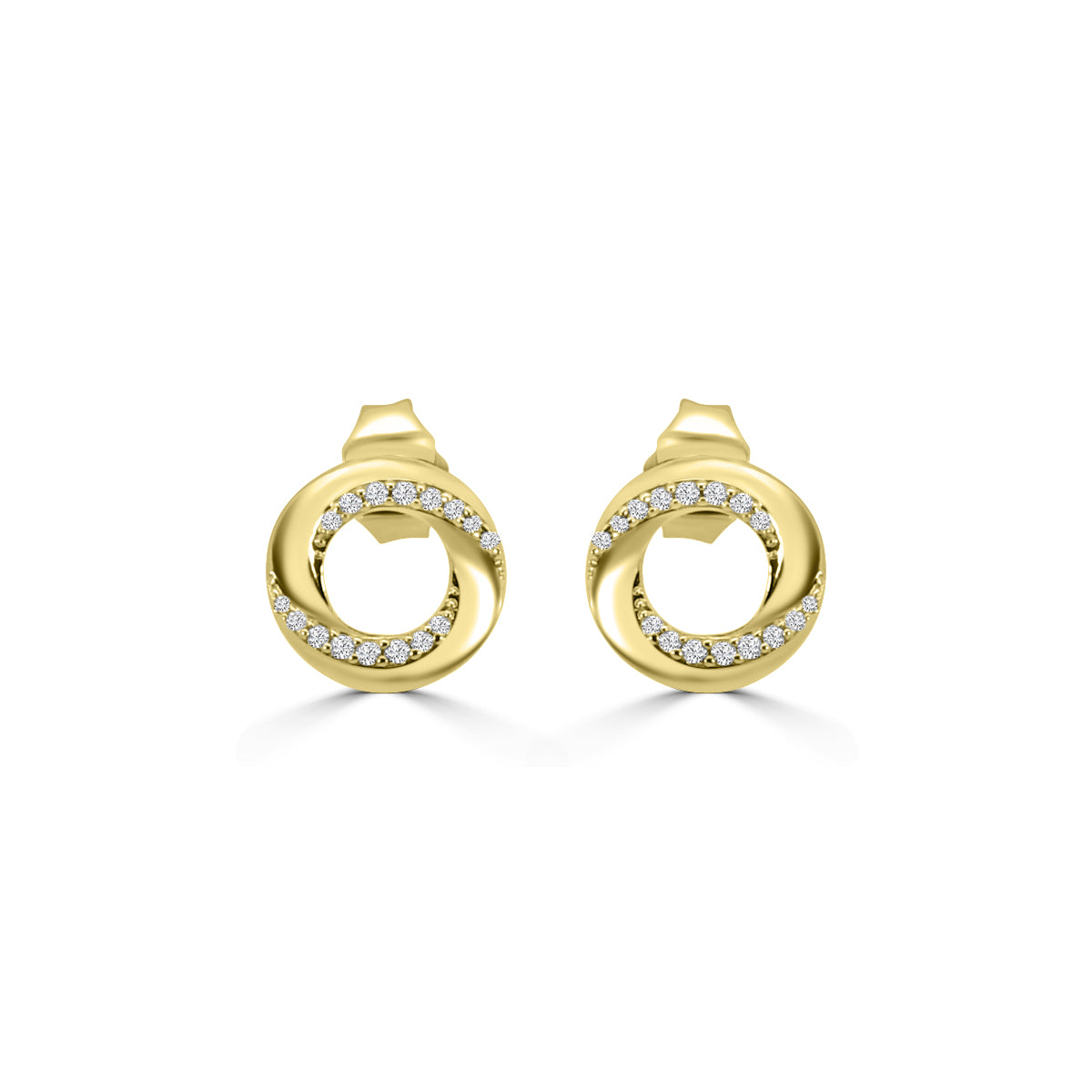 0.12 Ctw Diamond Circle Earrings