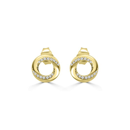 0.12 Ctw Diamond Circle Earrings