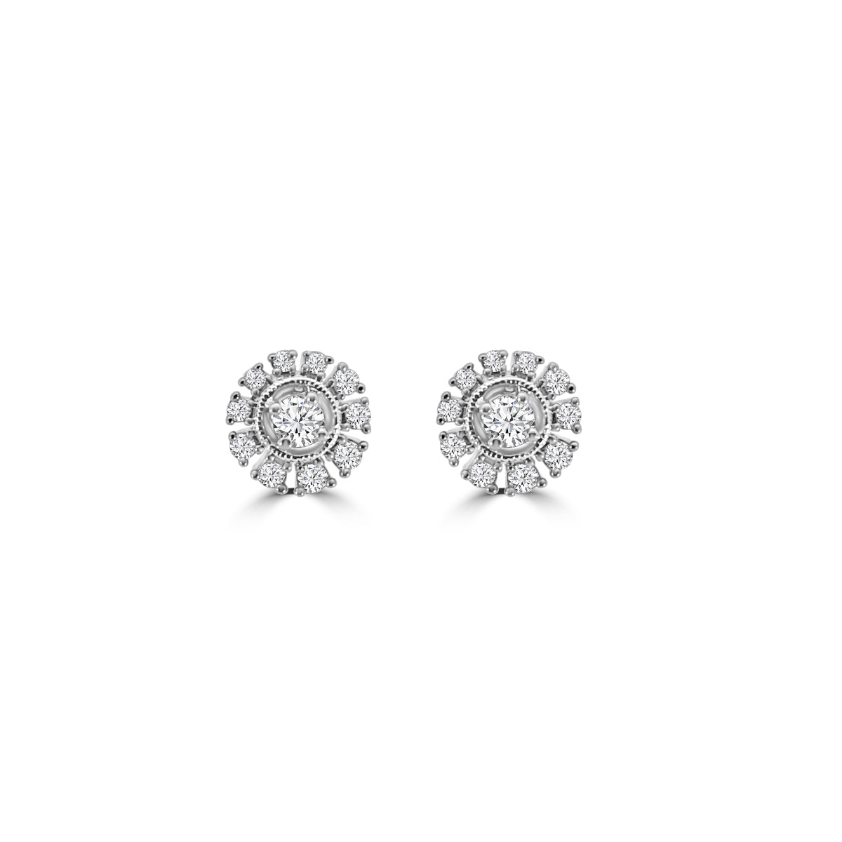 0.50 Ctw Flower Earring Round Shape