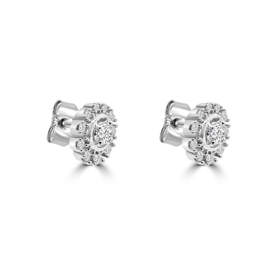 0.50 Ctw Flower Earring Round Shape