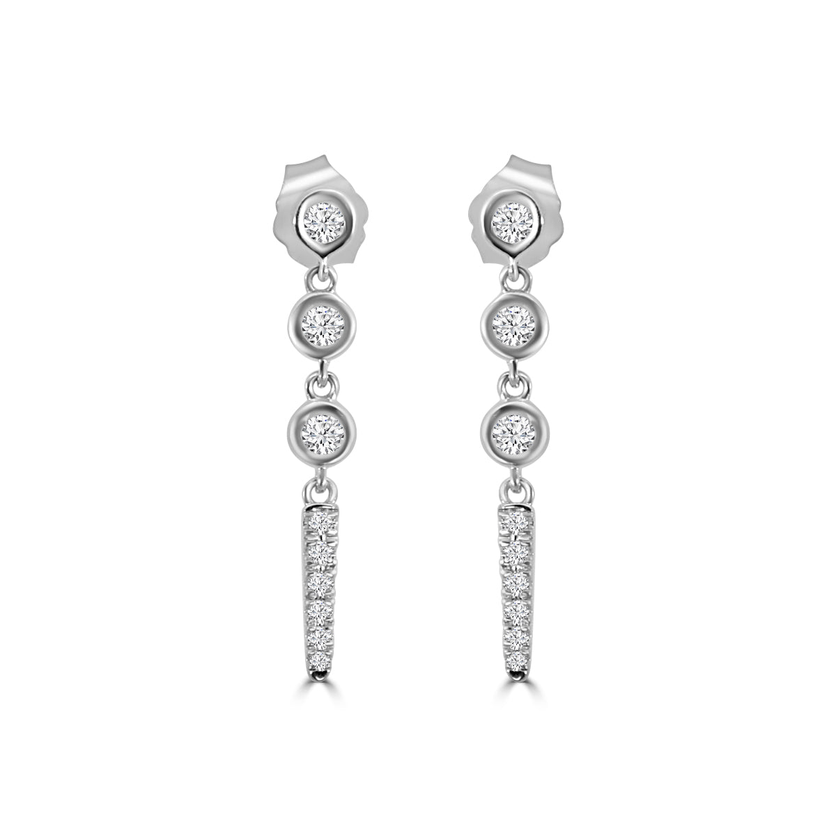 Bezel set 0.28 Ctw Diamond Fashion Dangling Earring